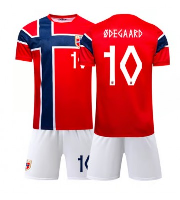 Norge Martin Odegaard #10 Replika Hemmatröja Barn VM 2026 Kortärmad (+ Korta byxor)